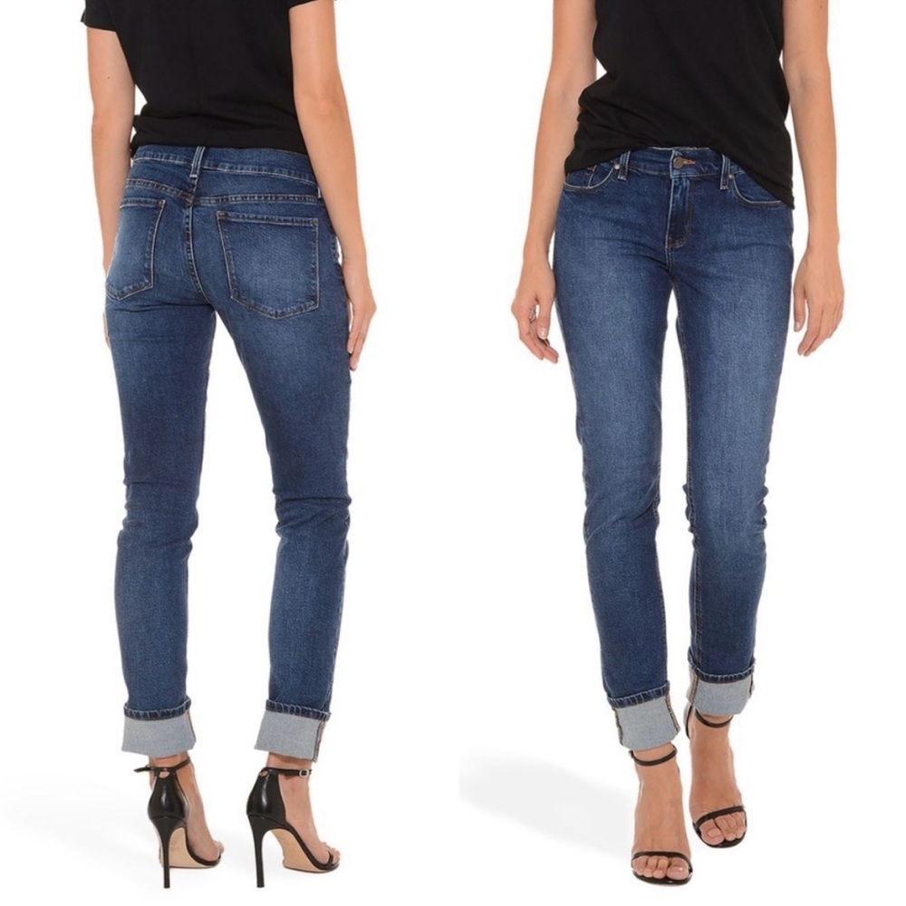 Mott & Bow Slim Boyfriend Ridge Mid Rise Jeans